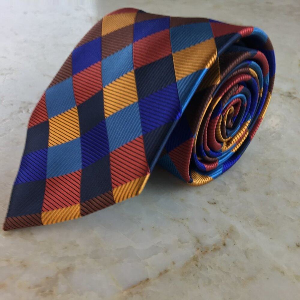 MULTICOLOR PLAID SILK TIE